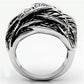 MA3W063 - Rhodium Brass Ring with Top Grade Crystal  in Clear