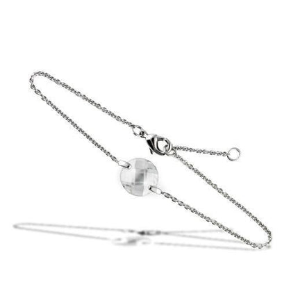 MA3W066 - Rhodium Brass Bracelet with AAA Grade CZ  in Clear