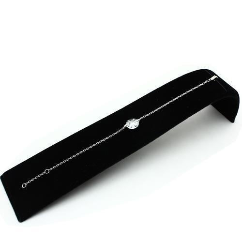 MA3W066 - Rhodium Brass Bracelet with AAA Grade CZ  in Clear