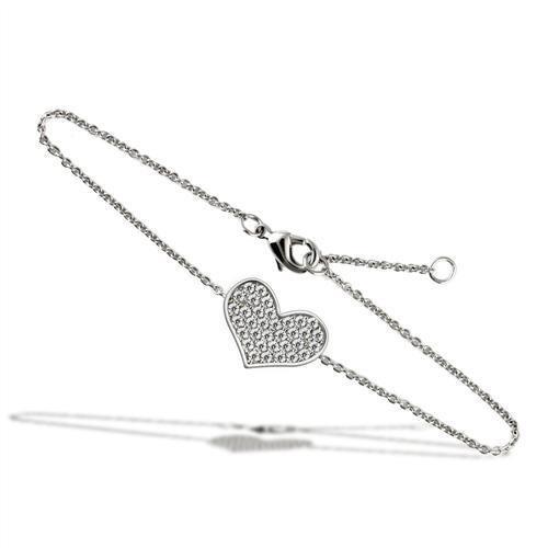 MA3W067 - Rhodium Brass Bracelet with AAA Grade CZ  in Clear