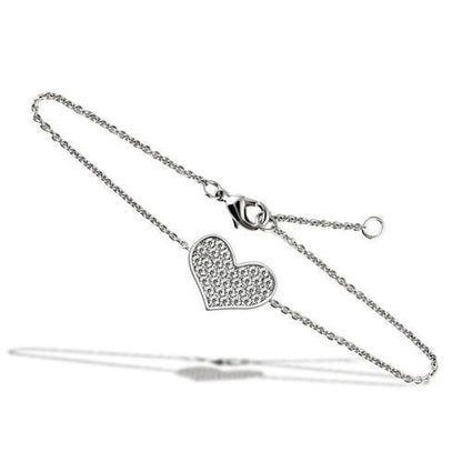 MA3W067 - Rhodium Brass Bracelet with AAA Grade CZ  in Clear