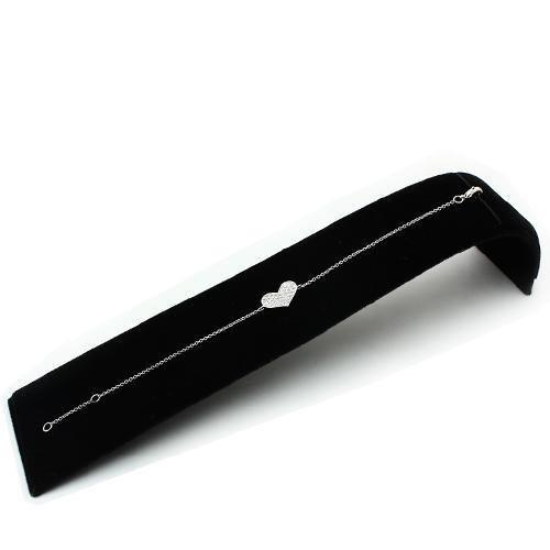 MA3W067 - Rhodium Brass Bracelet with AAA Grade CZ  in Clear