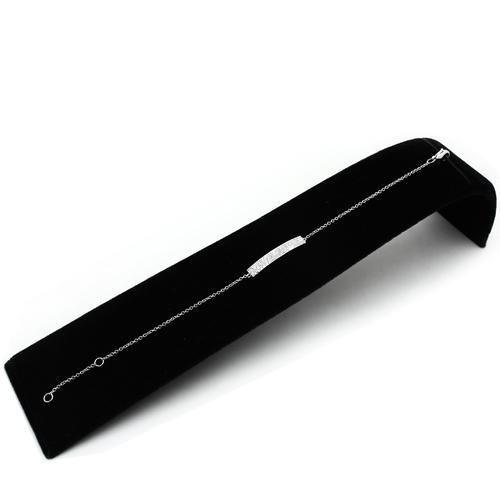 MA3W068 - Rhodium Brass Bracelet with AAA Grade CZ  in Clear