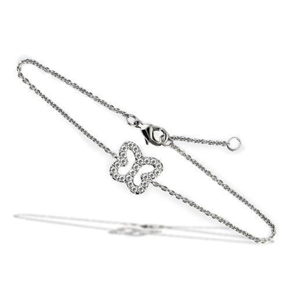 MA3W070 Rhodium Brass Bracelet with AAA Grade CZ in Clear