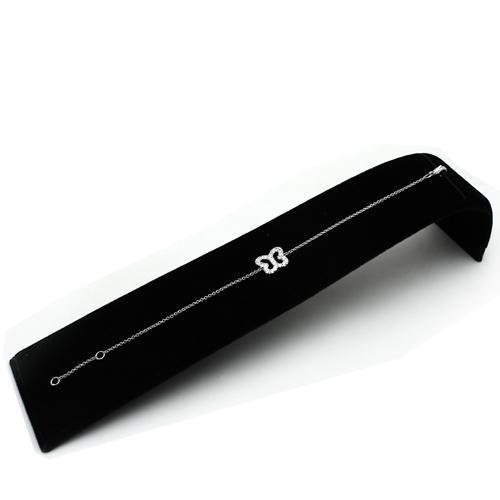 MA3W070 Rhodium Brass Bracelet with AAA Grade CZ in Clear