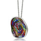 MA3W071 - Rhodium Brass Pendant with Top Grade Crystal  in Multi Color