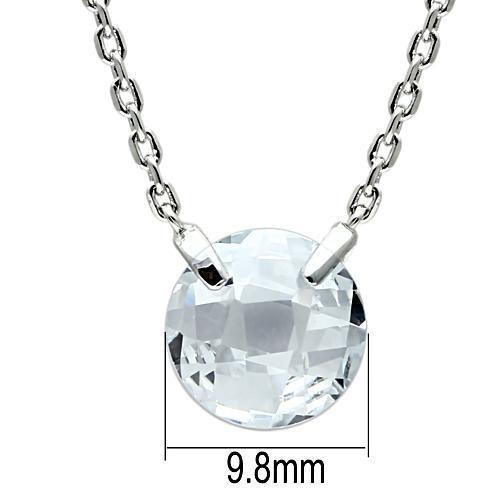 MA3W074 - Rhodium Brass Necklace with AAA Grade CZ  in Clear