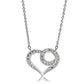 MA3W075 - Rhodium Brass Necklace with AAA Grade CZ  in Clear