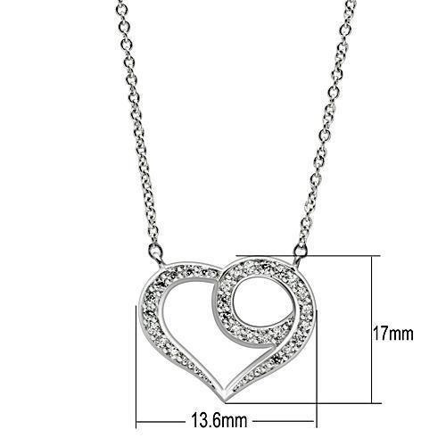 MA3W075 - Rhodium Brass Necklace with AAA Grade CZ  in Clear