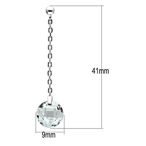 MA3W082 - Rhodium Brass Earrings with AAA Grade CZ  in Clear