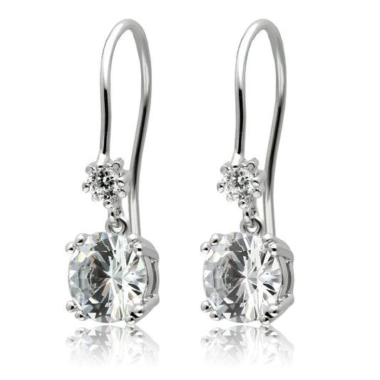 MATK3W085 - Stainless Steel Earrings with AAA Grade CZ  in Clear