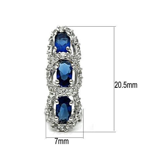 MA3W089 - Rhodium Brass Earrings with Synthetic Synthetic Glass in Montana