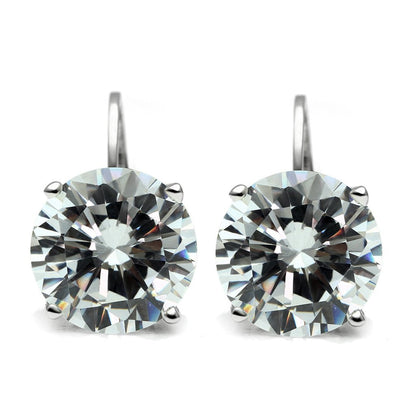 MA3W090 - Rhodium Brass Earrings with AAA Grade CZ  in Clear