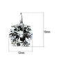 MA3W090 - Rhodium Brass Earrings with AAA Grade CZ  in Clear