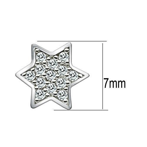 MA3W092 - Rhodium Brass Earrings with AAA Grade CZ  in Clear