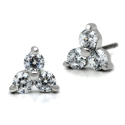 MA3W097 - Rhodium Brass Earrings with AAA Grade CZ  in Clear