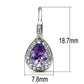 MA3W100 - Rhodium Brass Earrings with AAA Grade CZ  in Amethyst
