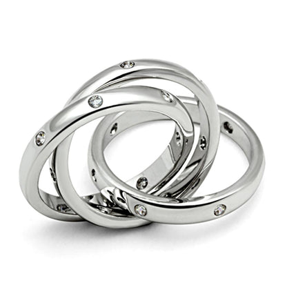 MA3W101 Rhodium Brass Ring with AAA Grade CZ in Clear