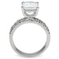 MA3W102 - Rhodium Brass Ring with AAA Grade CZ  in Clear
