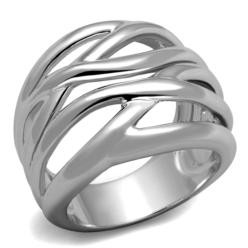 MA3W1067 - Rhodium Brass Ring with No Stone