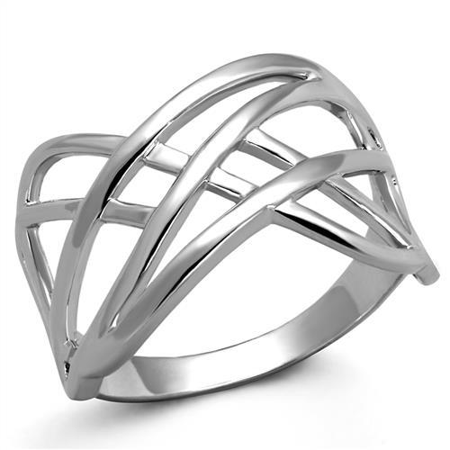 MA3W1075 - Rhodium Brass Ring with No Stone