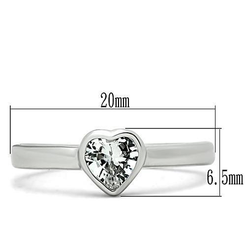 MA3W107 - Rhodium Brass Ring with AAA Grade CZ  in Clear