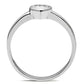 MA3W107 - Rhodium Brass Ring with AAA Grade CZ  in Clear