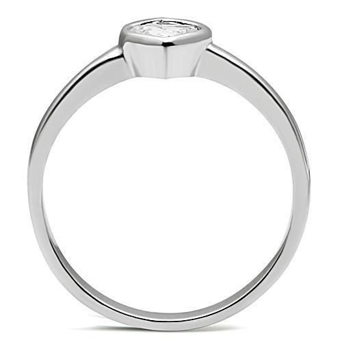 MA3W107 - Rhodium Brass Ring with AAA Grade CZ  in Clear