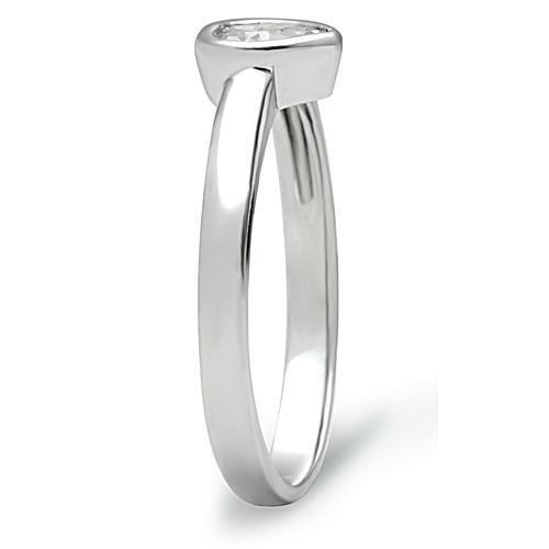 MA3W107 - Rhodium Brass Ring with AAA Grade CZ  in Clear