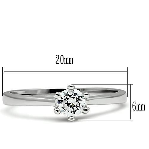 MA3W109 - Rhodium Brass Ring with AAA Grade CZ  in Clear