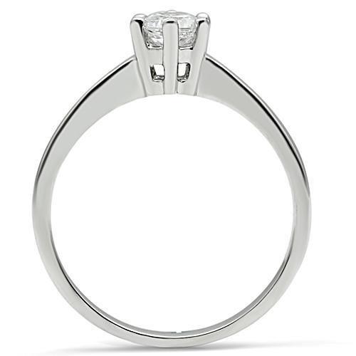 MA3W109 - Rhodium Brass Ring with AAA Grade CZ  in Clear