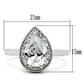 MA3W111 - Rhodium Brass Ring with AAA Grade CZ  in Clear