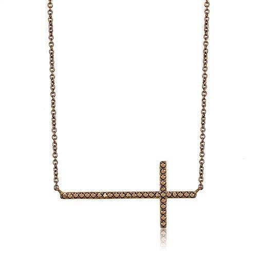 MA3W1131 - IP Coffee light Brass Chain Pendant with AAA Grade CZ  in Light Coffee
