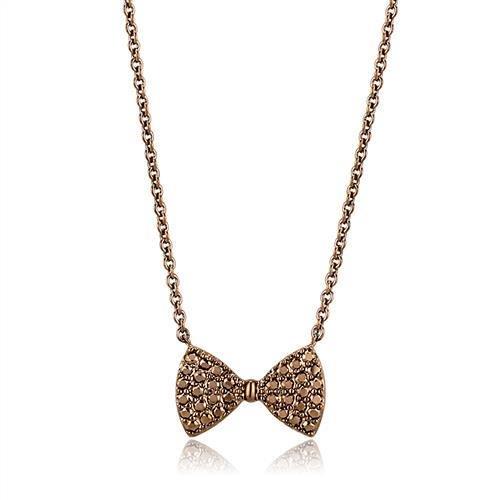 MA3W1132 - IP Coffee light Brass Chain Pendant with AAA Grade CZ  in Light Coffee