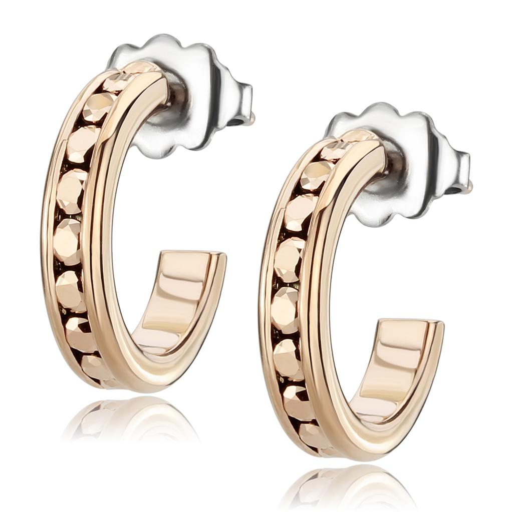 MA3W1142 - IP Rose Gold(Ion Plating) Brass Earrings with Top Grade Crystal  in Metallic Light Gold