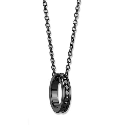 MA3W1144 - IP Light Black  (IP Gun) Brass Chain Pendant with Top Grade Crystal  in Light Gray