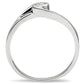 MA3W114 - Rhodium Brass Ring with AAA Grade CZ  in Clear