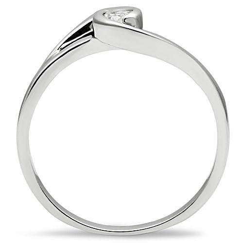 MA3W114 - Rhodium Brass Ring with AAA Grade CZ  in Clear