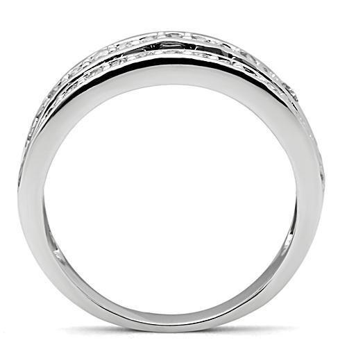MA3W117 - Rhodium Brass Ring with AAA Grade CZ  in Jet