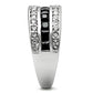 MA3W117 - Rhodium Brass Ring with AAA Grade CZ  in Jet