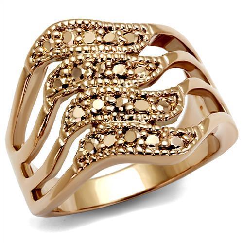 MA3W1196 - IP Rose Gold(Ion Plating) Brass Ring with AAA Grade CZ  in Metallic Light Gold