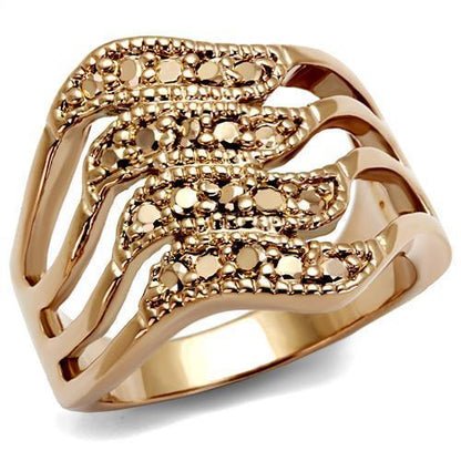 MA3W1196 - IP Rose Gold(Ion Plating) Brass Ring with AAA Grade CZ  in Metallic Light Gold