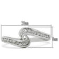 MA3W119 - Rhodium Brass Ring with AAA Grade CZ  in Clear