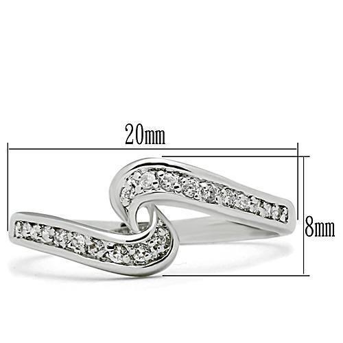 MA3W119 - Rhodium Brass Ring with AAA Grade CZ  in Clear