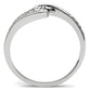 MA3W119 - Rhodium Brass Ring with AAA Grade CZ  in Clear