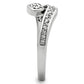 MA3W119 - Rhodium Brass Ring with AAA Grade CZ  in Clear