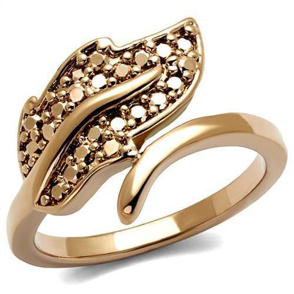 MA3W1200 - IP Rose Gold(Ion Plating) Brass Ring with AAA Grade CZ  in Metallic Light Gold