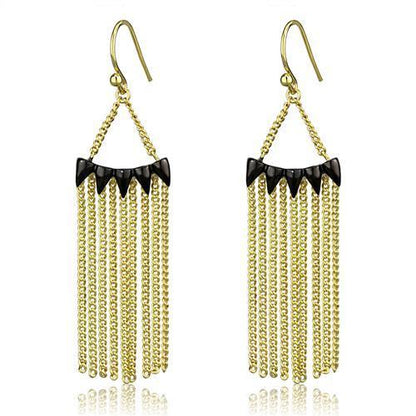 MA3W1206 - Gold+Ruthenium Brass Earrings with Top Grade Crystal  in Clear