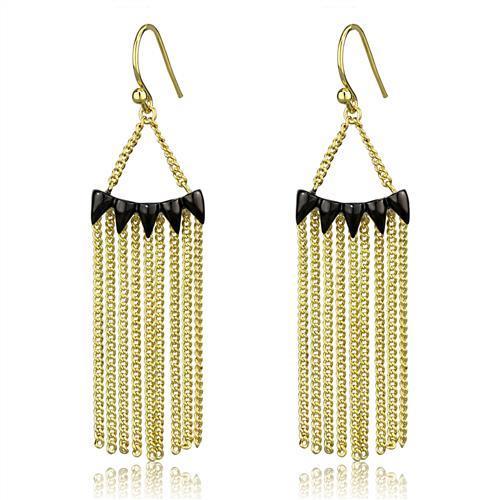 MA3W1206 - Gold+Ruthenium Brass Earrings with Top Grade Crystal  in Clear