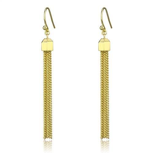 MA3W1207 - Gold Brass Earrings with Top Grade Crystal  in Clear